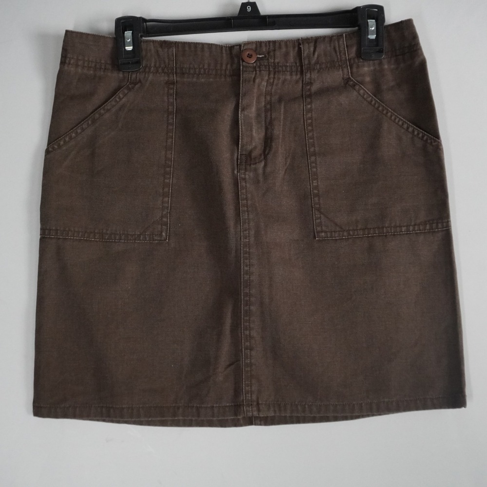 VTG Y2K Billabong Brown Khaki Mini Skirt Casual Pockets Classic Core Size 5
